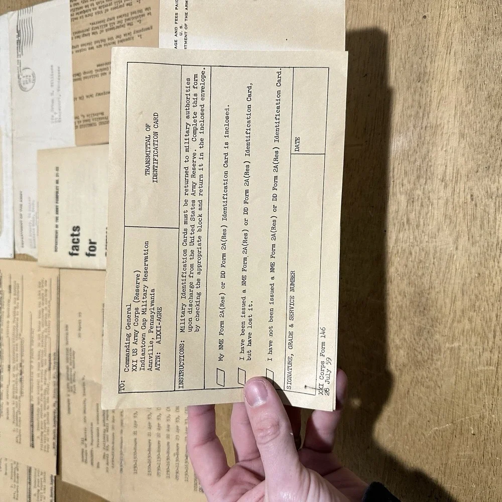 Vintage Military Army Paperwork Korean War 1950's One Soldier Paperwork‎